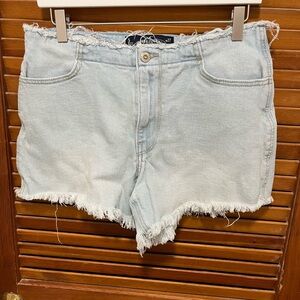 Hollister Light Blue Frayed Jean Shorts
